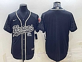Men's Cleveland Browns Blank Black Reflective With Patch Cool Base Stitched Baseball Jersey,baseball caps,new era cap wholesale,wholesale hats
